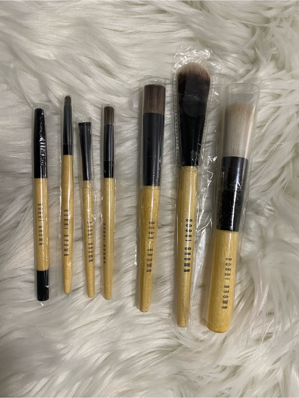 VINTAGE BOBBI BROWN FULL SIZE BRUSH SET in Travel Case NEW UNUSED RARE HTF